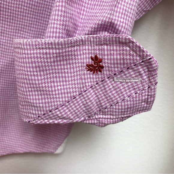 Robert Graham Boys Small 8 Button Down Dress Shirt Light Purple Gingham Check‎ - Picture 8 of 13